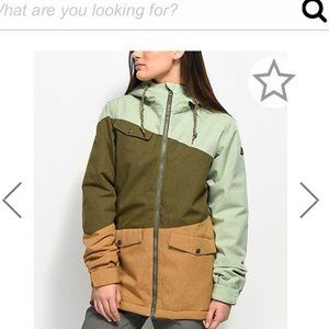 Zumiez Aperture Outerlimits Olive & Tobacco 10K Ski/Snowboard Jacket Size Small